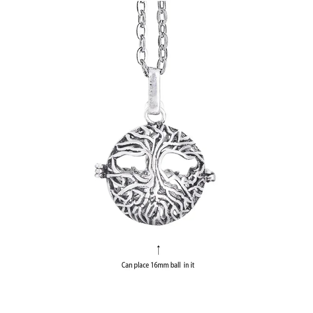 Vintage Mexico Angel Ball Chime Necklace – Antique Locket Aromatherapy Essential Oil Diffuser