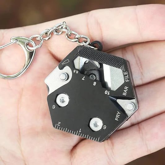 Multifunctional Hexagon Coin Outdoor EDC Tool: Folding Coin Knife Keychain Screwdriver Pocket Gear