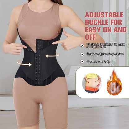 MiiOW U-Shaped Waist Trainer Corset - Steel-Boned Women's Shapewear with Button Closure and Breathable Support