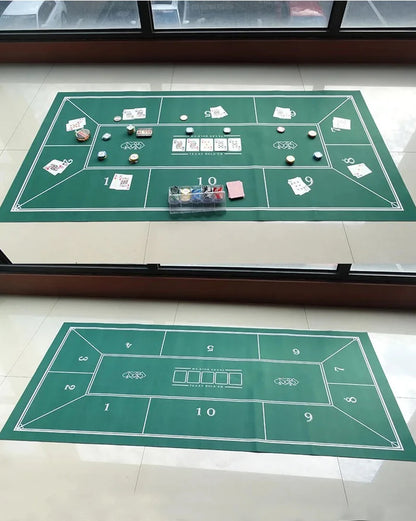 180x90cm Non-Woven Casino Tablecloth – Texas Hold'em Poker Game Mat for Home Party & Entertainment