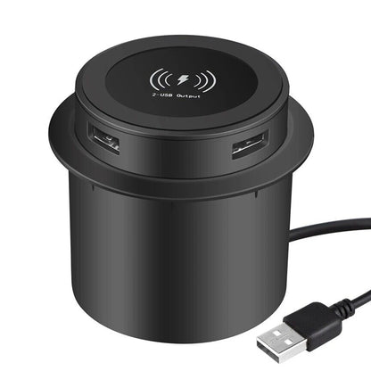30W Wireless Desktop Charger – Fast Wireless Charging for iPhone, Samsung, Huawei, Xiaomi | Dual USB Phone Charging Station