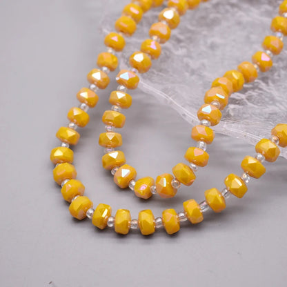 8mm Crystal Glass Beads Set - 30PCS Color Wheel Faceted Round Loose Beads for DIY Jewelry Making & Bracelets