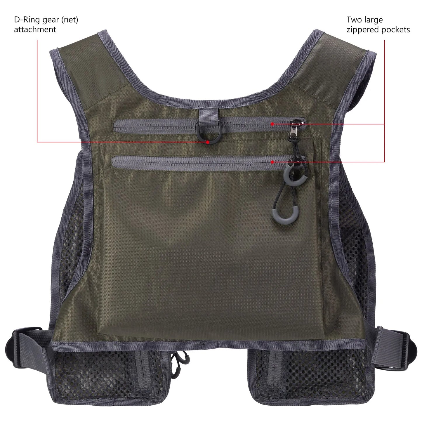 Bassdash FV08 Ultra Lightweight Fly Fishing Vest – Portable Chest Pack for Men and Women, One Size Fits Most