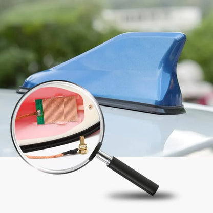 Waterproof Shark Fin Roof Decorative Car Radio Antenna - Universal Design with Adhesive Tape Base, FM/AM Radio Function