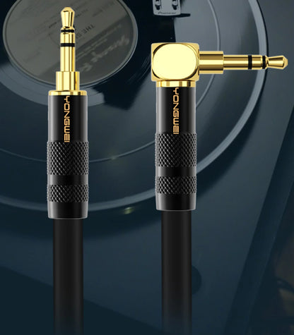 YONGWEI 3.5mm AUX Audio Cable - Straight to Curved Male-to-Male for Car, Mobile Phone, Computer, Speaker and Headset Extension