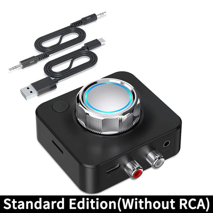 Bluetooth 5.0 Audio Receiver Wireless Adapter | 3D Stereo Music, TF Card, RCA & 3.5mm AUX for Car, Speaker, Amplifier, Headphones