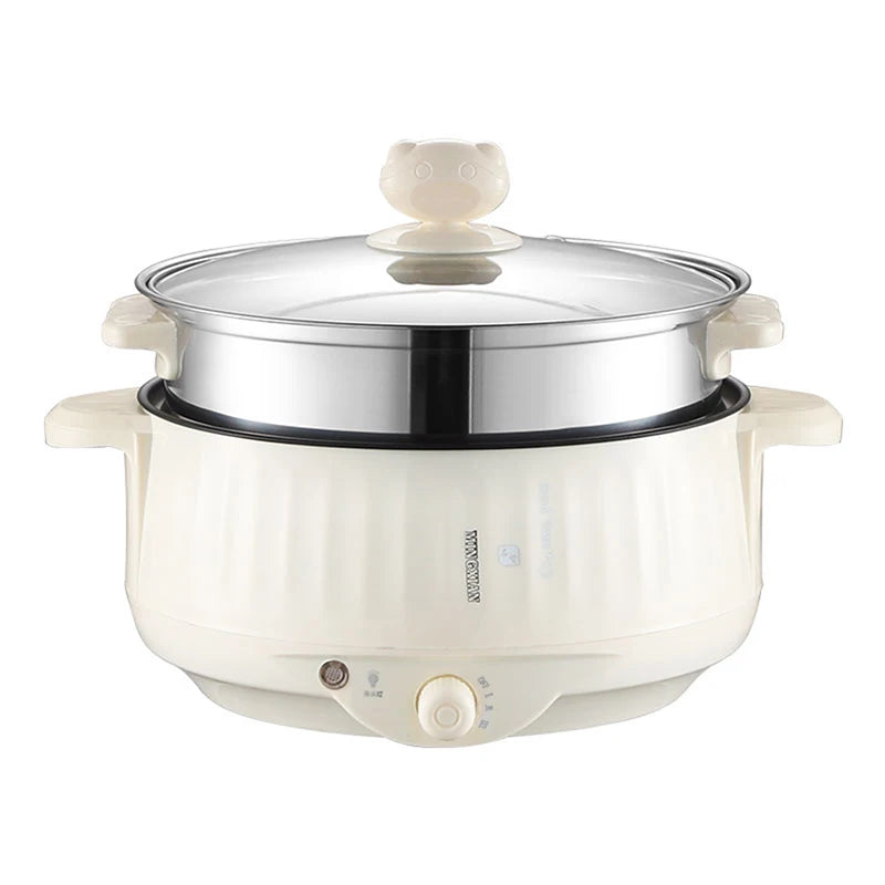 220V Electric Multi Cooker Pot - Single & Double Layer Non-Stick Rice Cooker Hot Pot for 1-2 People Household Cooking