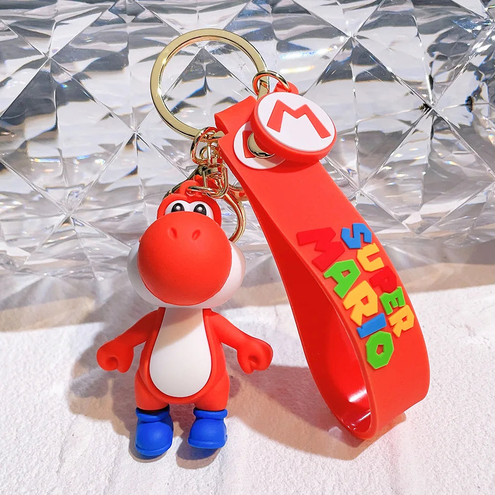 Super Mario Bros Keychain – 27 Cute Cartoon Character Action Figure Toy Doll Gift for Kids