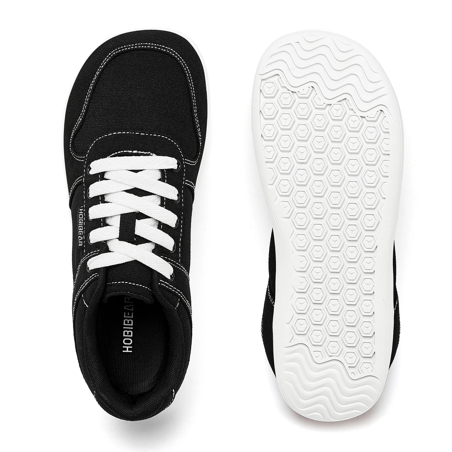 HOBIBEAR Unisex Barefoot Shoes – Lightweight Minimalist Walking Sneakers for Men & Women, Lace-Up Outdoor Running Shoes