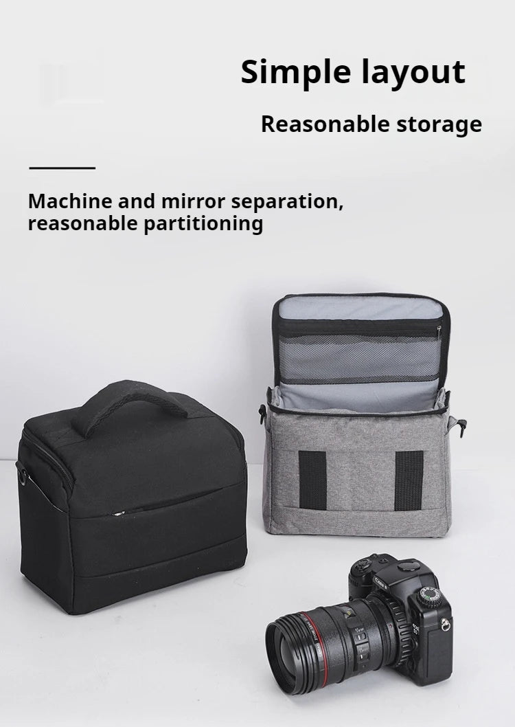 DSLR Camera Shoulder Bag – Portable Nylon Handbag for Sony, Nikon, Canon, Panasonic Equipment, Crossbody Style