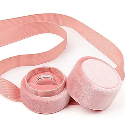 Pink Velvet Bowknot Jewelry Display Box – Necklace & Wedding Accessories Storage