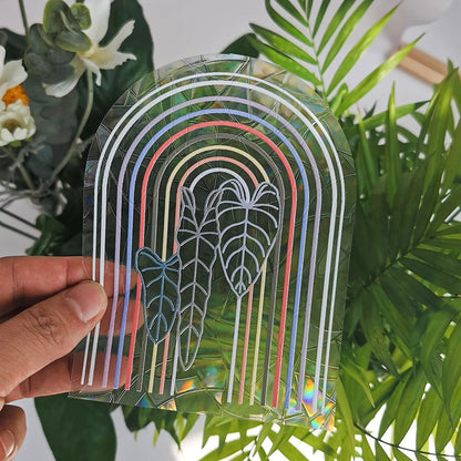 3D Rainbow Sun Catcher Window Film Sticker – Self-Adhesive PVC Light Catching Wall & Glass Decal for Home Decor & Motorcycle Styling