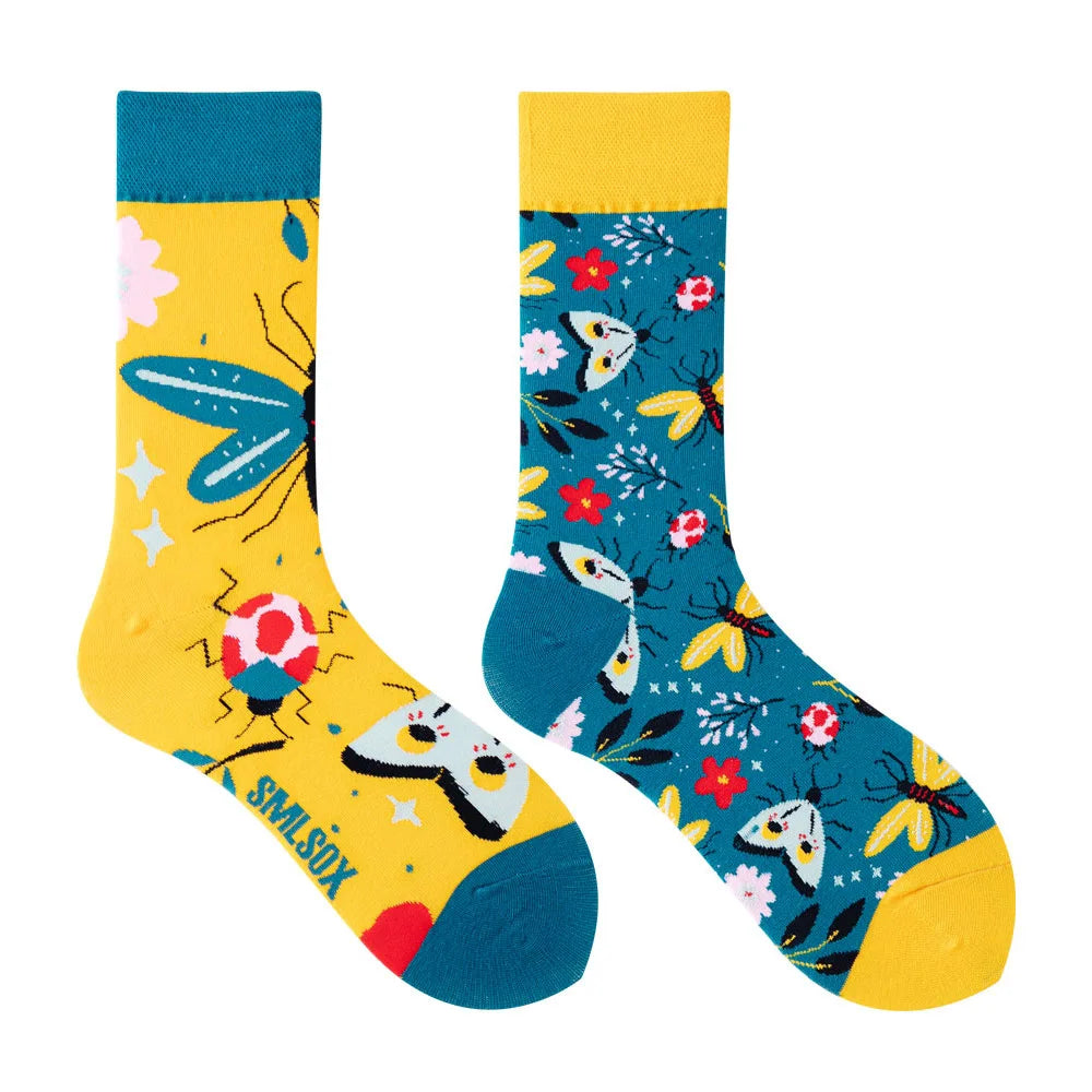 Unisex AB Tide Animal Cotton Socks – Colorful Cat, Dog, Koala, Cow Crew Socks for Men & Women, Four Seasons Gift
