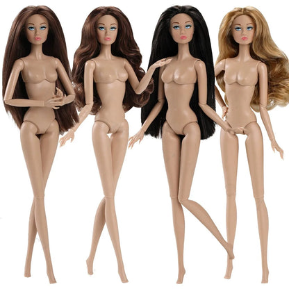 32cm Star FR Supermodel Doll — 1/6 Nude Fashion Doll with Trend Makeup, Curly & Straight Hair, White/Black/Wheat Skin DIY Dress-Up Toy