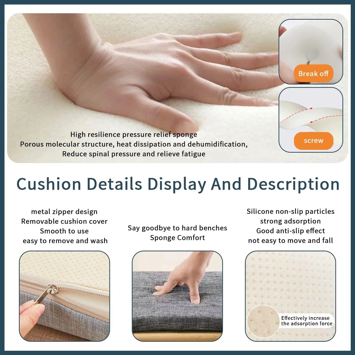 Custom Bench & Chair Cushion Set – Backrest & Seat Pads for Sofa, Patio, Garden & Bay Window Decor