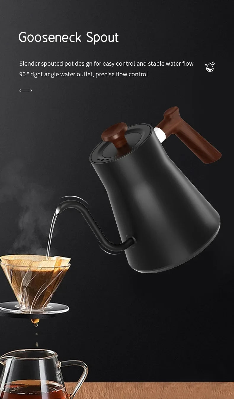 1200W Electric Gooseneck Kettle - Intelligent Constant Temperature Control Coffee & Tea Pot, Portable Hand Brewed Kettle
