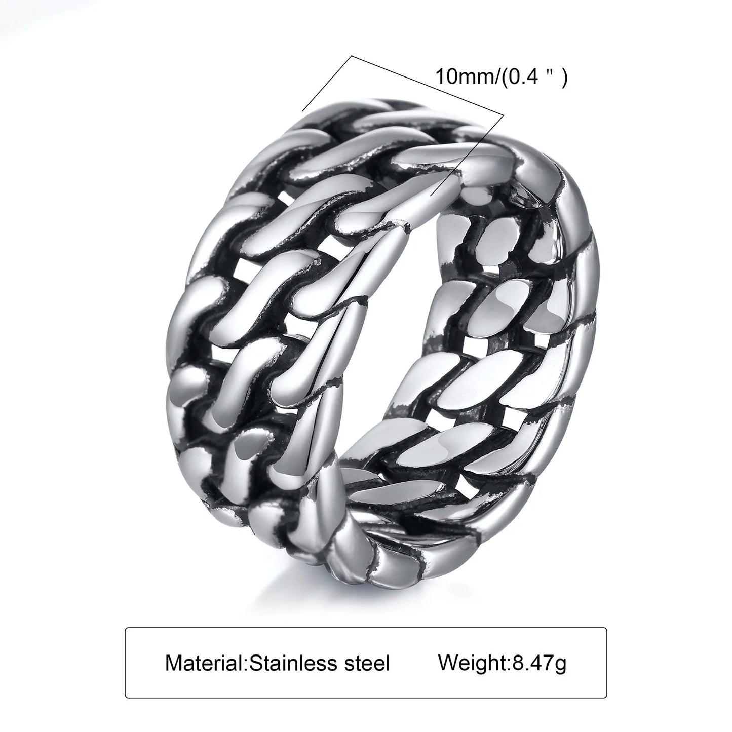 Punk Vintage Ethnic Rings for Men – Retro Viking Knot Rune, Black Geometric Square Stone Signet Jewelry