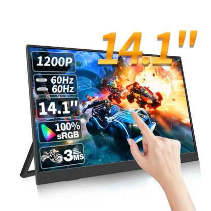 HGFRTEE 14" Touchscreen Portable Monitor – 100% sRGB, 400cd/m² Gaming Display for Xbox, PS4/5, Switch, Laptop