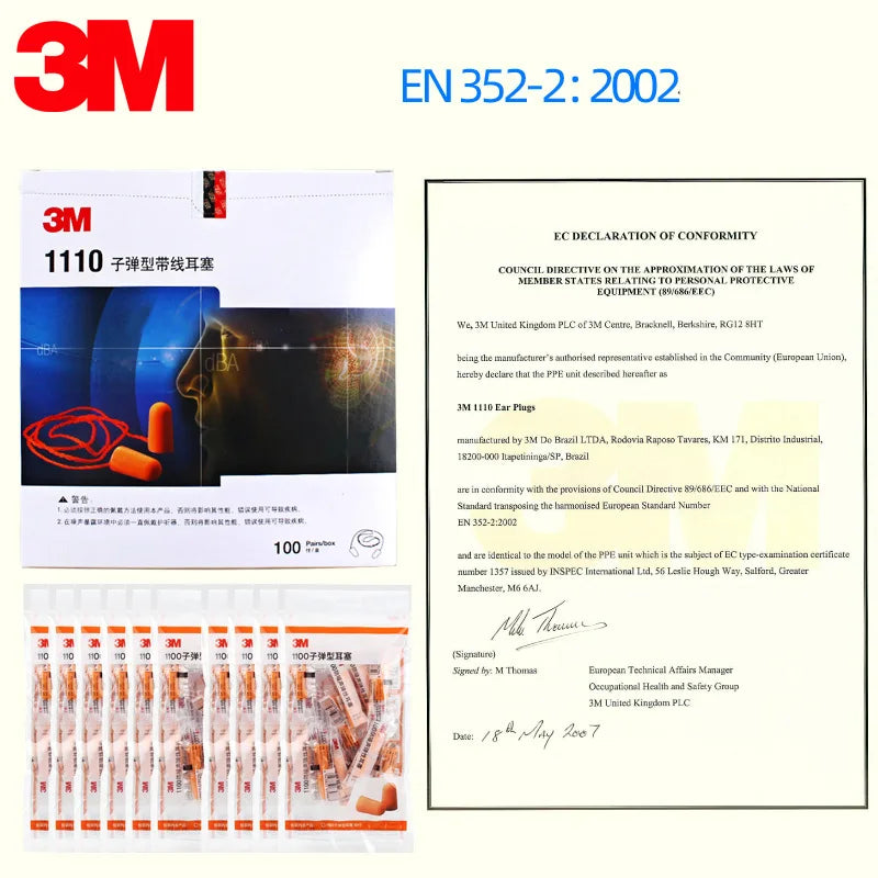 3M Industrial Anti-Noise Earplugs – Mechanical Noise Reduction & Hearing Protection