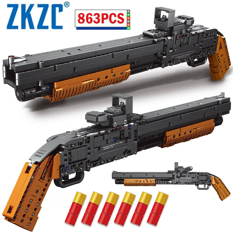 ZKZC WW2 Military Weapon Building Block Set – Shotgun, Sniper & Assault Rifle Toy for Kids Gifts