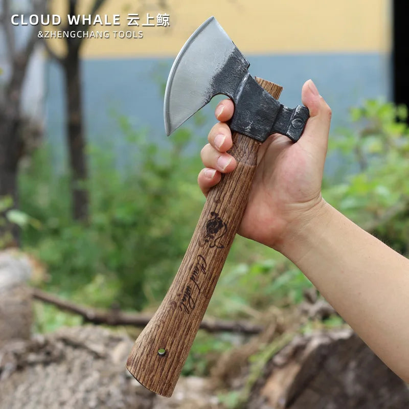 Handmade Forged Multifunctional Camping Axe – Small Outdoor Axe for Wood, Tree, and Bone Chopping
