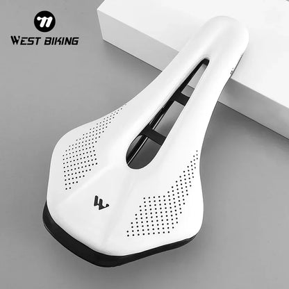 WEST BIKING Bicycle Saddle - Comfortable Hollow PU Leather Road Bike Seat Cushion for Cycling