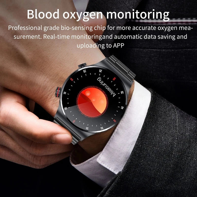 LIGE 2023 ECG+PPG Smartwatch for Men – AMOLED Touchscreen, Bluetooth Call, NFC, Waterproof Sports Watch for Android & iOS