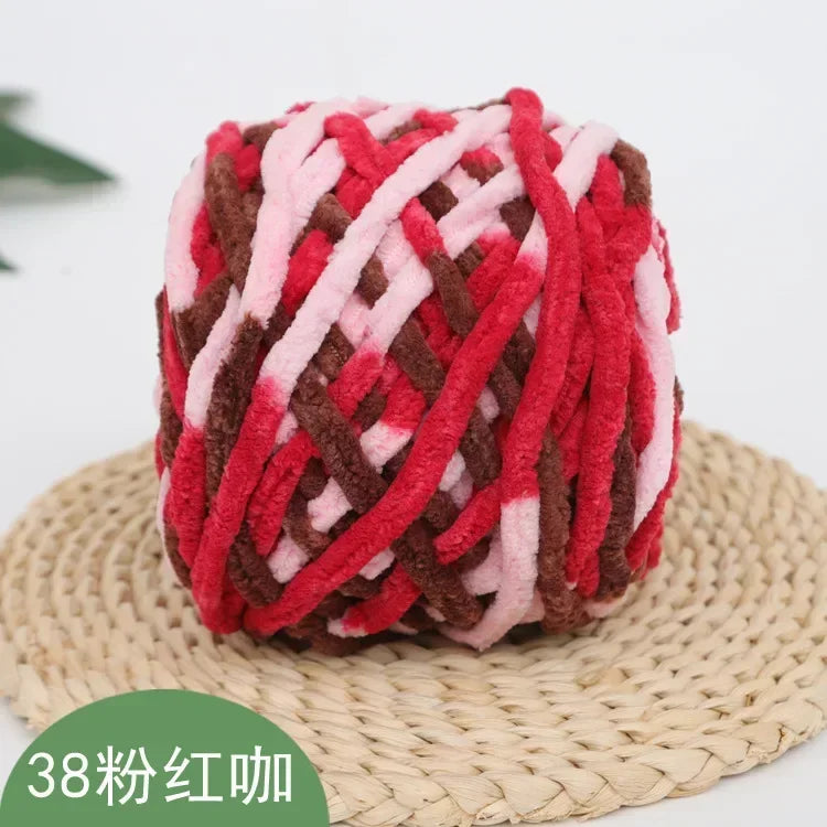 100g Chenille Knitting Yarn – Soft Thick Cotton Ice Strip Wool for DIY Hand Knitting Scarves & Crafts