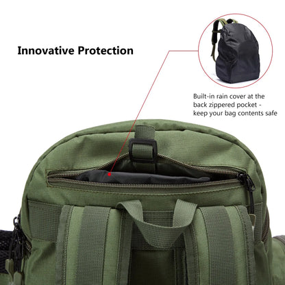 Bassdash Fishing Tackle Backpack – Lightweight Multifunctional Tactical Bag with Tackle Box