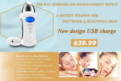 Handheld Galvanic Spa Microcurrent Facial Machine for Skin Tightening & Face Lift – Electroporator Galvanic Current Device for Skin Care