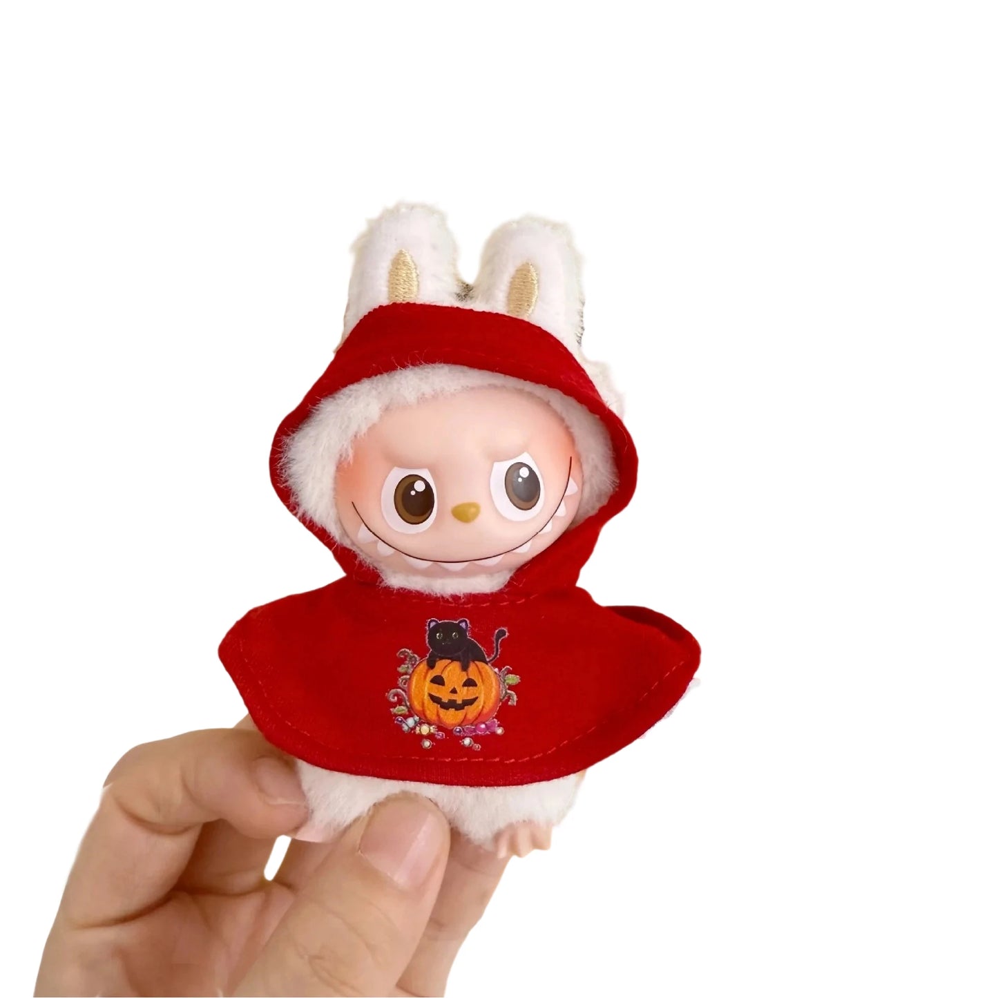 Labubu Halloween Cloak Dress with Hat — 10.5cm V4 The Monsters Pin for Love Series Doll Clothes & Accessories