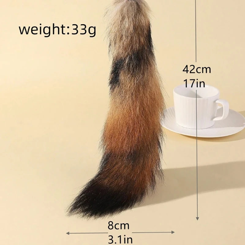 Raccoon Tail Keychain — Creative Coat Tail Key Ring Chain, Unique Gift for Men