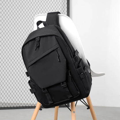 15 Inch Polyester Waterproof Men’s Backpack – Simple, Fashionable Student & Couple Computer Bag