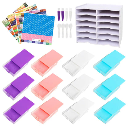5D Diamond Painting Tool Tray with Rack – DIY Mosaic Embroidery Organizer for Handmade Crafts