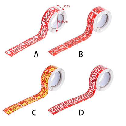 250Pcs Fragile Warning Stickers – Shipping Care Labels, Handle With Care Express Tags