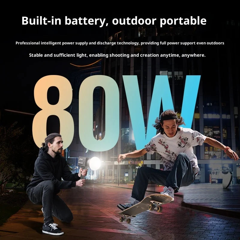 ZGRL80 80W COB Handheld Video Light - Powerful LED Continuous Lighting for Photo & Video