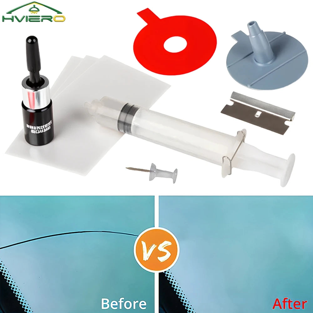 Car Windshield Repair Resin Kit – Scratch & Crack Restoration Tool for Windshield Glass, No-Trace Repair & Protective Care Set