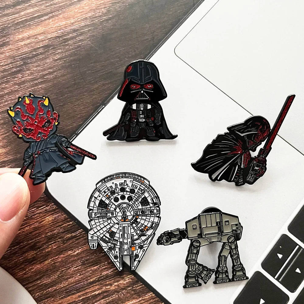 5-Piece Fantasy Lord Enamel Pin Set - Cartoon Character Brooches & Decorative Lapel Badges for Bags and Backpacks