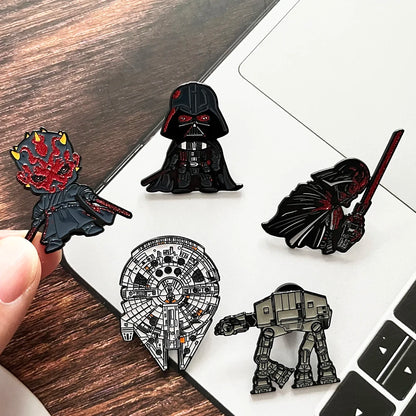 5-Piece Fantasy Lord Enamel Pin Set - Cartoon Character Brooches & Decorative Lapel Badges for Bags and Backpacks