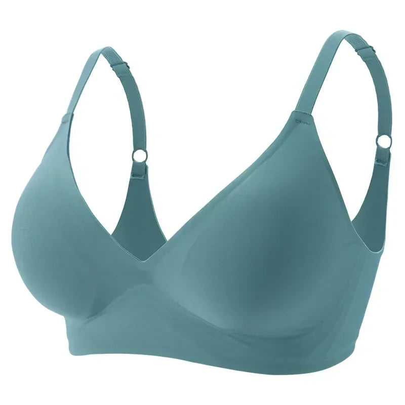 Latex Jelly Seamless Bras for Women – Wireless, Removable Padded Bralette, Comfortable One-Piece Brassiere for Sleep