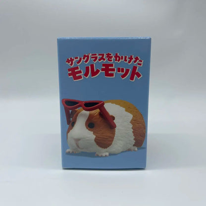 Guinea Pig with Sunglasses Blind Box – Cute Mini Anime Action Figure, Kawaii Desktop Decoration & Collectible Toy, Birthday Gift