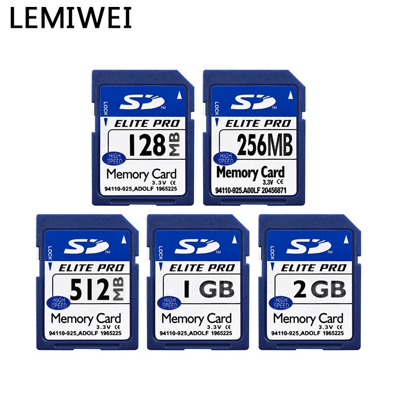 Original Lemiwei Elite Pro SD Memory Card – High-Speed UHS-I Class 10 (128MB–2GB) Durable Blue Storage Card for Testing & Desktop Use