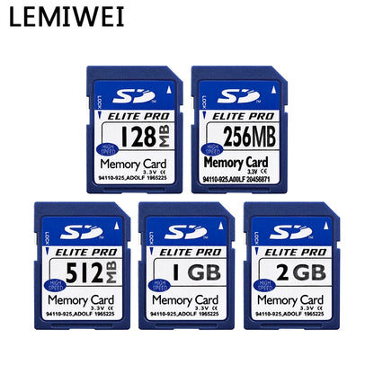 Original Lemiwei Elite Pro SD Memory Card – High-Speed UHS-I Class 10 (128MB–2GB) Durable Blue Storage Card for Testing & Desktop Use