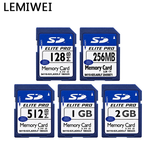 Original Lemiwei Elite Pro SD Memory Card – High-Speed UHS-I Class 10 (128MB–2GB) Durable Blue Storage Card for Testing & Desktop Use