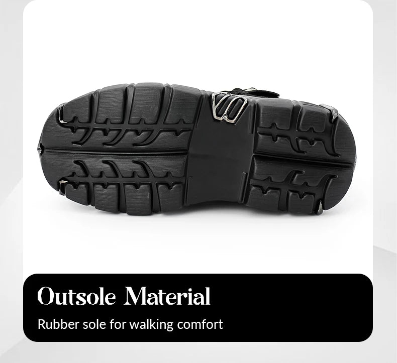 2024 New Punk Style Women's Platform Shoes – 6CM Lace-Up Gothic Ankle Boots with Metal Decor