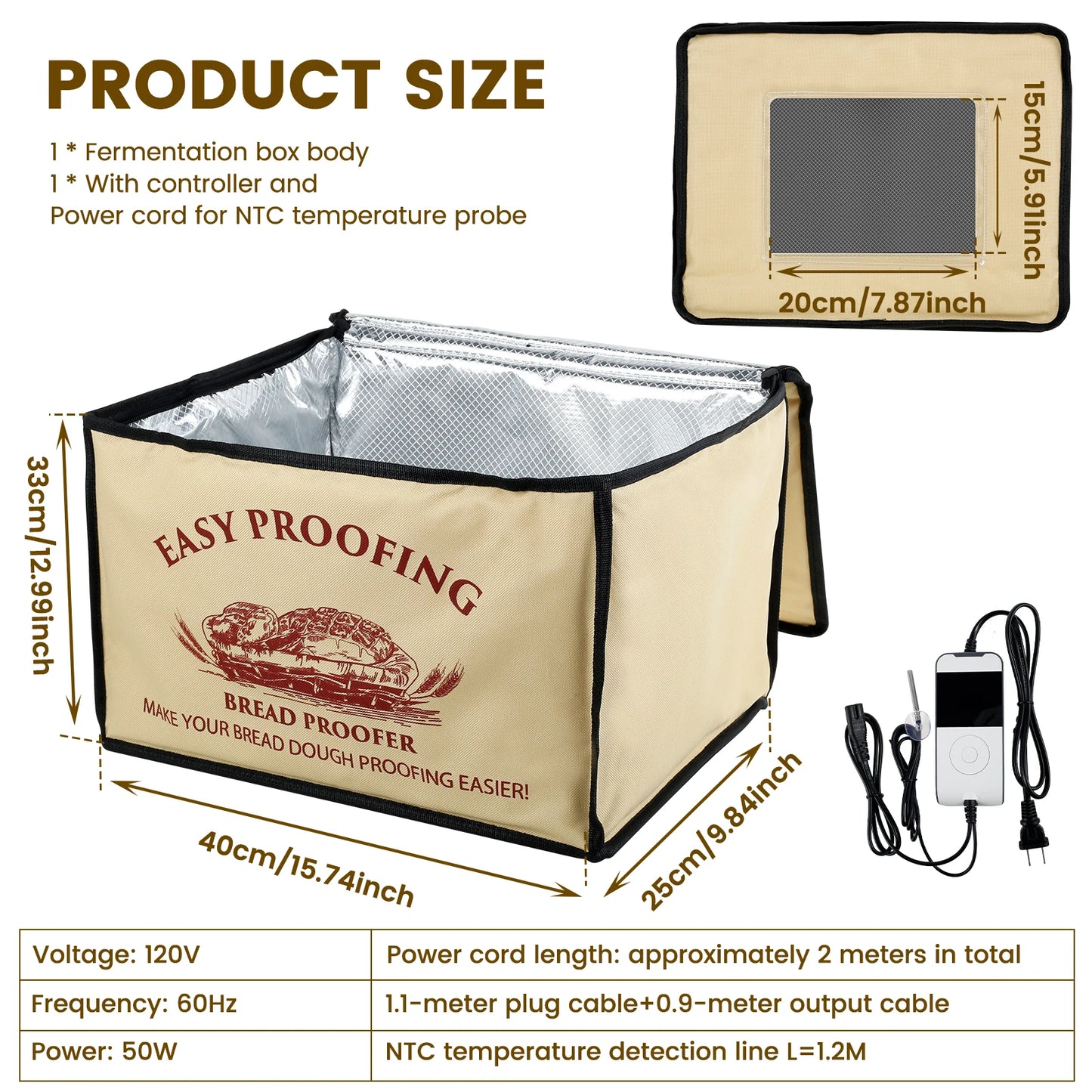Versatile Dough Proofer with Heater – Temperature-Controlled, Collapsible Dough Proofing Box with Timer for Bread Making
