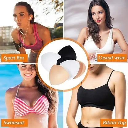 Removable Soft Bra Pads Inserts – Push-Up Breast Enhancer Cups for Sports Bras, Bikini & Swimsuit Comfort Fit