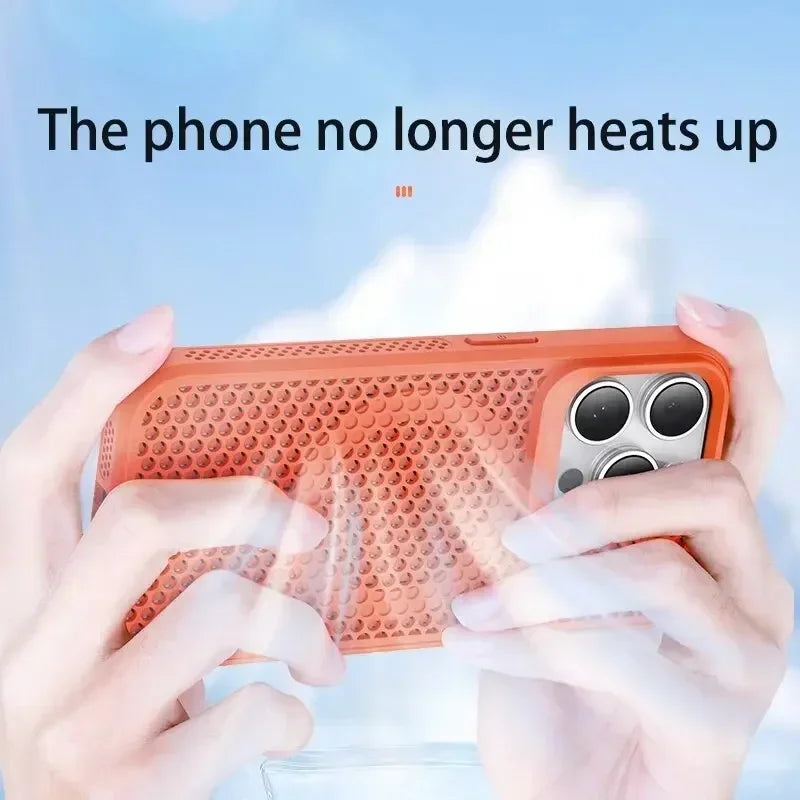 MagSafe Cooling Phone Case for iPhone - Breathable Hard Back Cover with Heat Dissipation