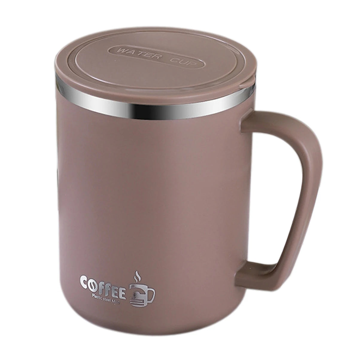 WORTHBUY 480ml Stainless Steel Insulated Coffee Mug – Double Layer Thermal Travel Cup with Lid, Handle & Leak-Proof Design