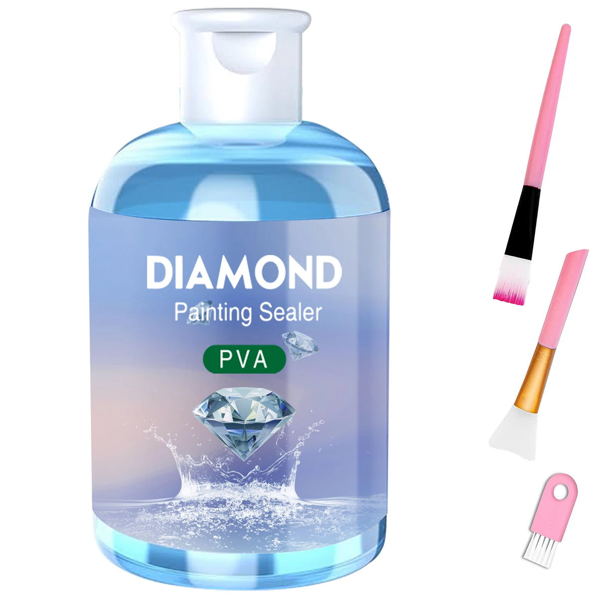 Diamond Painting Sealer Glue Kit - 120ML Puzzle Glue with 3 Brushes and Accessories